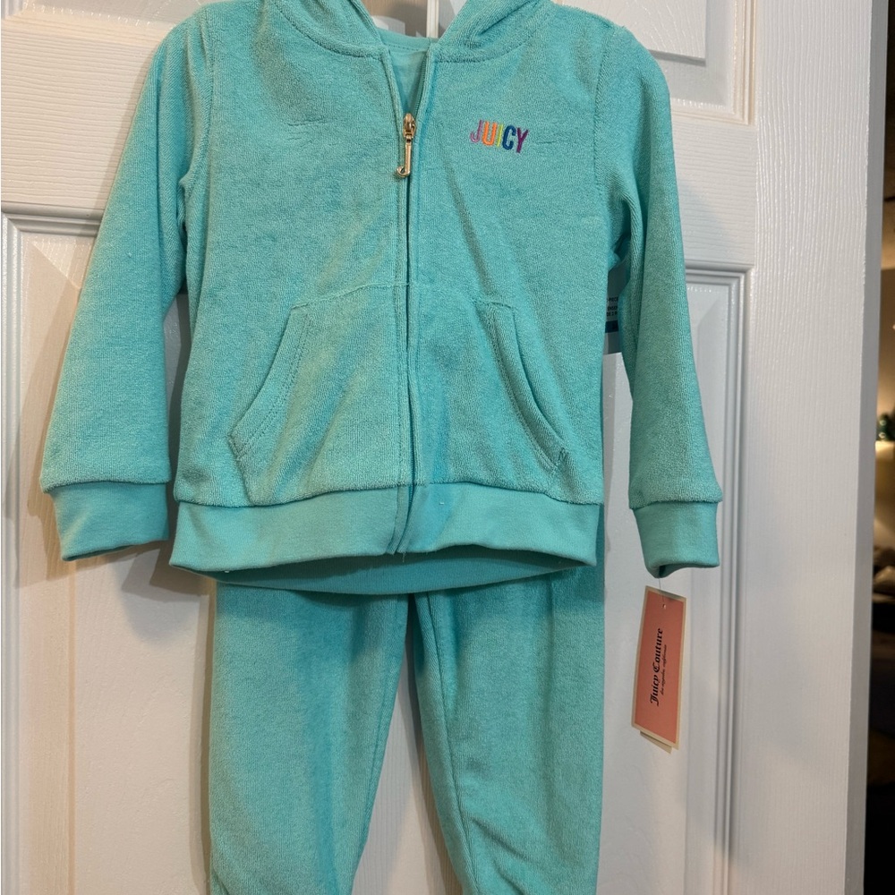 Juicy Couture French Terry Tracksuit Turquoise NWT